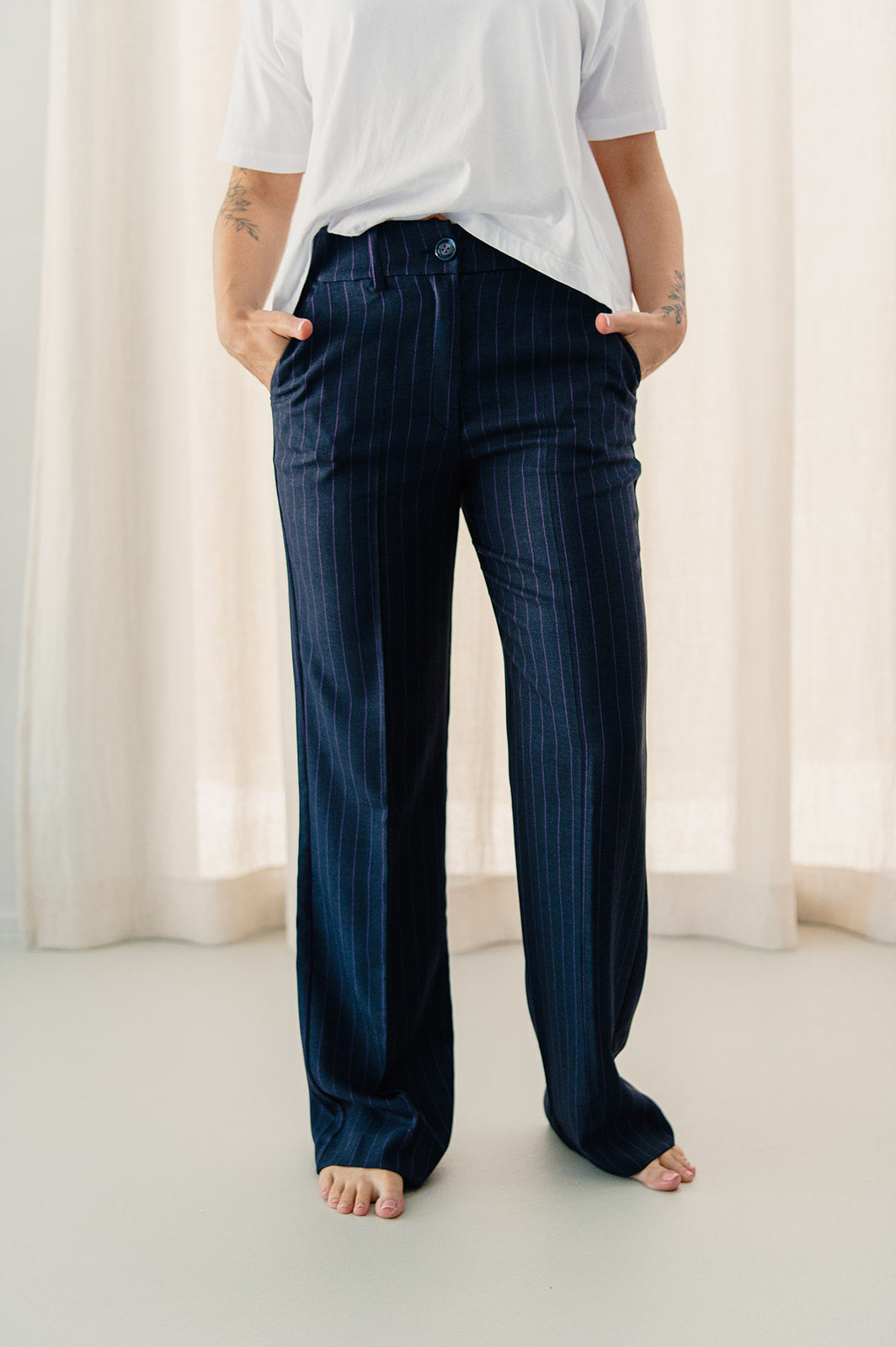 Striped Midnight Blue - Broek