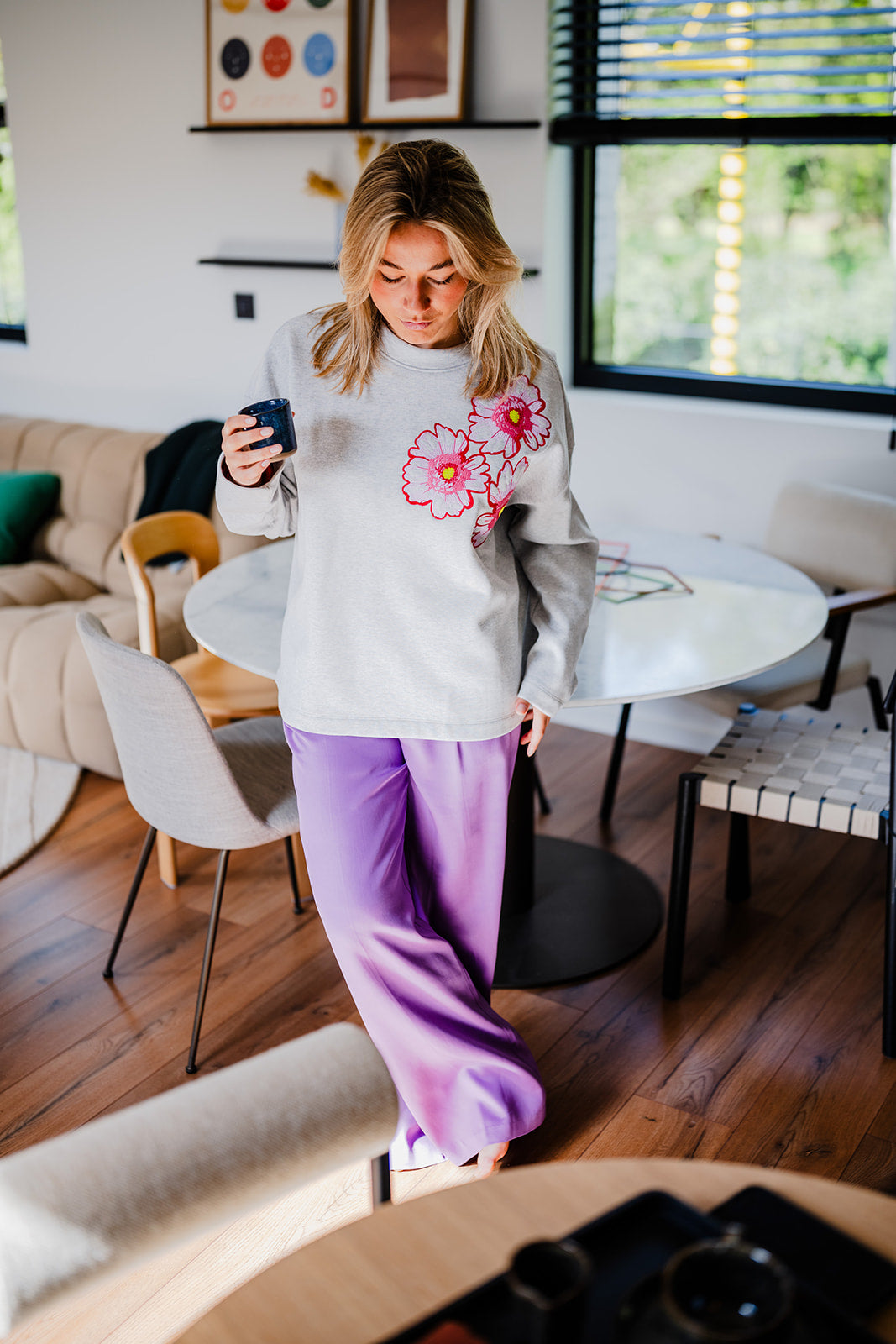 Floral Grey - Sweater