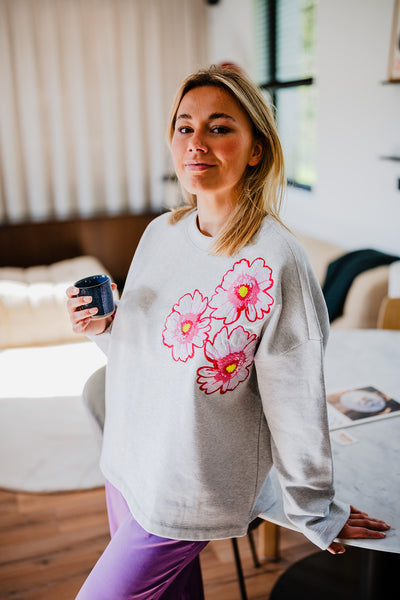 Floral Grey - Sweater