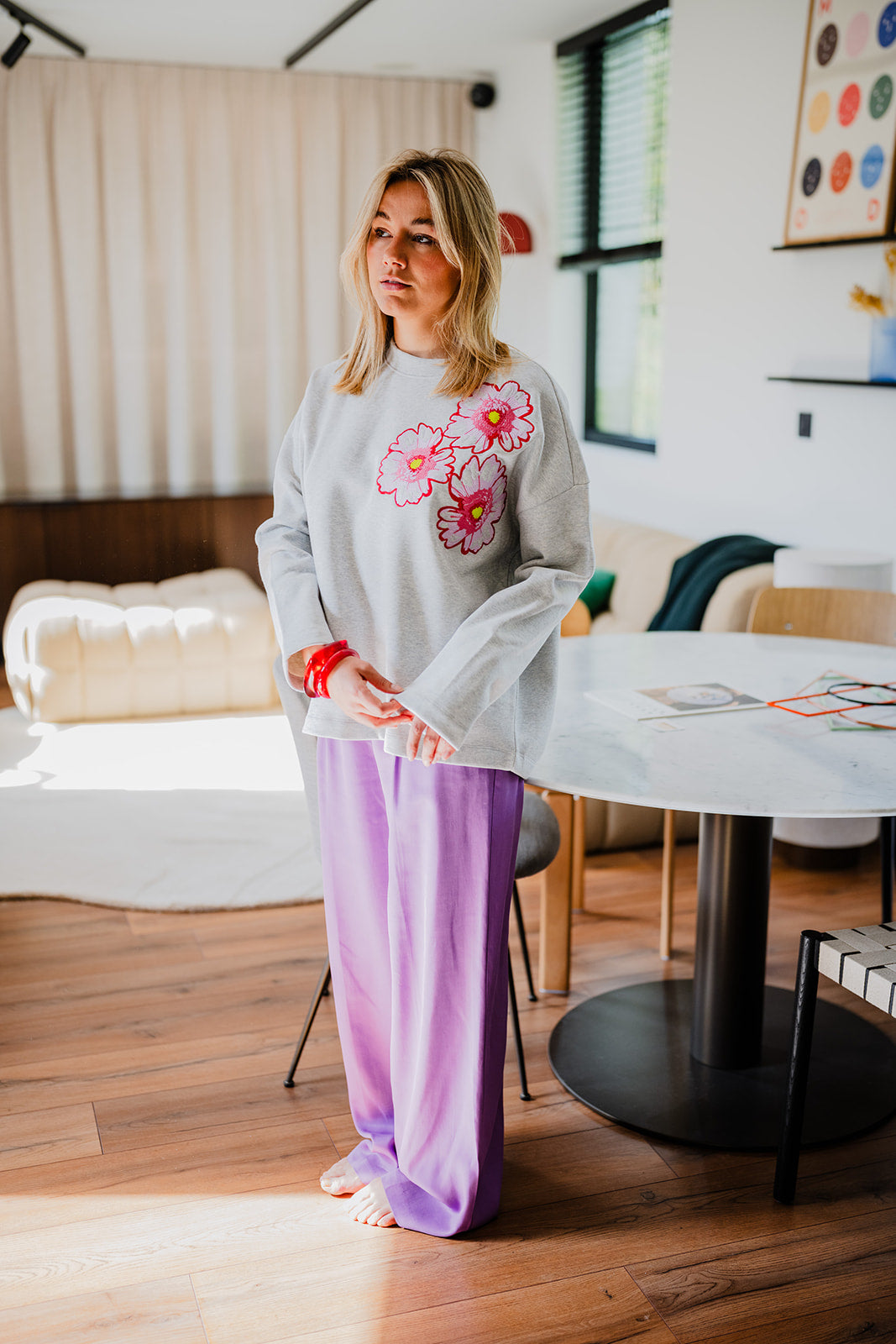 Floral Grey - Sweater