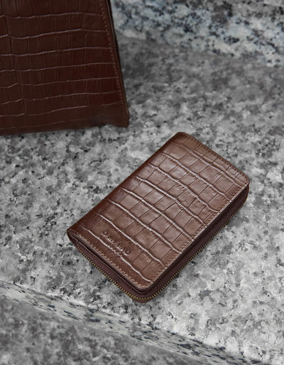 Jet Chocolate Croco - Portemonnee