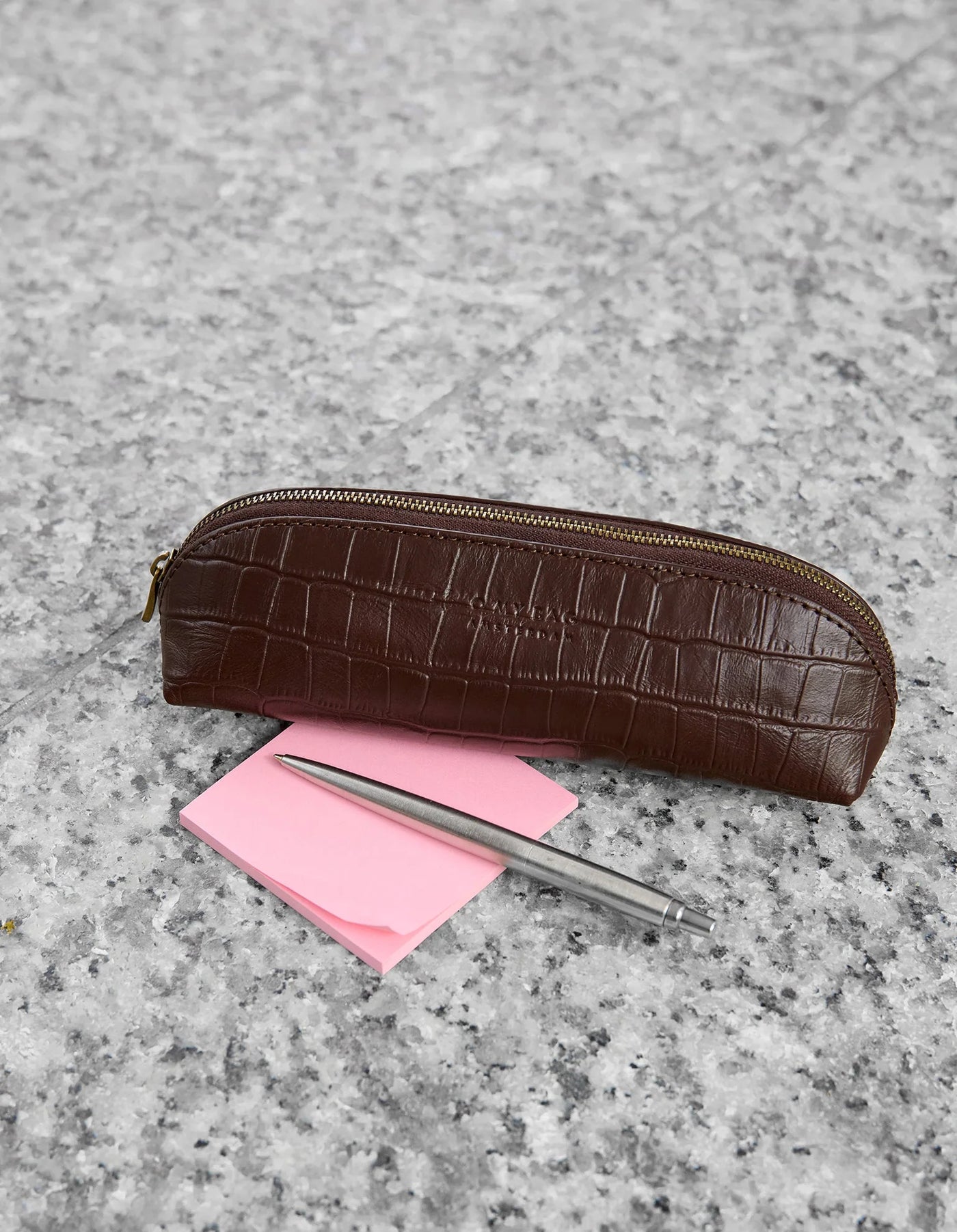 Pencil Case - Chocolate Croco